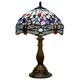 WERFACTORY Tiffany Table Lamp Bedside Lamp Sea Blue Stained Glass Dragonfly Style Desk Desk Light 18" Tall Antique Memory Sympathy Decorative Living Room Bedroom Banker Victorian LED Bulb Better