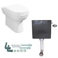 Ceramica BTW Back To Wall Toilet Pan D-Shape Soft Close Seat Concealed Cistern Dual Flush