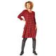 Roman Originals Women Check Print Front Pocket Detail Swing Dress - Ladies Smart Casual Work from Home Business 3/4 Sleeve Slouch Jersey Stretch Dresses - Red - Size 18