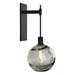 Hammerton Studio Terra Tempo Blown Glass Sconce Glass/Metal in Gray/Black | 21.2 H x 9 W x 10.6 D in | Wayfair IDB0047-22-MB-OS-E2