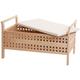 HHG - Banc de rangement 587, coffre de linge avec coussin et compartiment de rangement, bois de