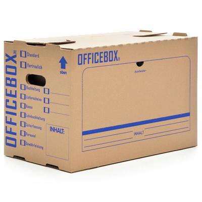 15 x Officebox® Archivbox Officebox Ordnerkarton Archivkarton mit Sichtfenster braun Image