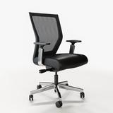 Via Seating Run II High Back Ergonomic Genuine Leather Task Chair Upholstered in Black | 43.5 H x 27 W x 27 D in | Wayfair 850017632844