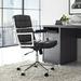 Orren Ellis Portray Highback Vinyl Office Chair Aluminum/Upholstered in Gray/Brown | 39.5 H x 26 W x 18.5 D in | Wayfair
