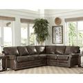 Brown Sectional - Sofa Web Davis 113" Wide Genuine Leather Left Hand Facing Corner Sectional Genuine Leather | 37 H x 113 W x 37 D in | Wayfair