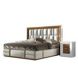 Hispania Home London Bedor125 Bedroom Set 3 Pieces Upholstered, Leather in Brown | King | Wayfair BEDOR125-SET3KM