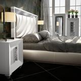 Hispania Home London Bedor108 Bedroom Set 4 Pieces Upholstered, Leather in Black | Queen | Wayfair BEDOR108-SET4QHG