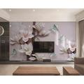 GK Wall Design 3D Blue Butterfly Minimalist Textile Wallpaper Fabric in Gray | 112 W in | Wayfair GKWP000104W75H49_3D