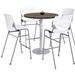 KFI Studios Mode- KOOL Sets 42" L Round Manufactured Wood Breakroom Table & Chair Set Metal in White/Brown | 41 H in | Wayfair