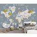 Redwood Rover Aitken Peel & Stick World Map & Animal Wallpaper Vinyl in Gray | 187 W in | Wayfair 2DA4AD91D3704182B727237C36498181