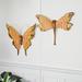 August Grove® 2 Piece Butterfly & Dragonfly Metal Wall Décor Set Metal in Brown/Gray/Pink | 22.5 H x 2 W x 25 D in | Wayfair