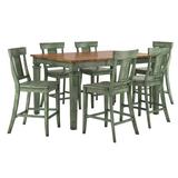 Lark Manor™ Alyra 7 - Piece Counter Height Dining Set Wood in Gray | Wayfair A2E45156D0284EE7BBEDA6F894901324