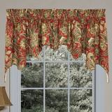 thomasville at home Lined Empress Swag 100" Window Valance Linen in Red | 32 H x 100 W x 3 D in | Wayfair EMP8025-VDM