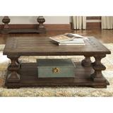 Birch Lane™ Gildford Floor Shelf Coffee Table w/ Storage Wood in Brown | 19 H x 50 W x 30 D in | Wayfair F4DC5345A77B40679374D07C6EC946A5