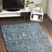 Blue/White 102 x 0.75 in Area Rug - Birch Lane™ Waylon Handmade Tufted Azure/Ivory Area Rug Viscose/Wool | 102 W x 0.75 D in | Wayfair