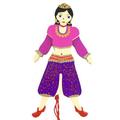 The Holiday Aisle® Arabian Dancer Land of Sweets Pull Puppet Hanging Figurine Onament Ceramic/Porcelain in Indigo/Pink | 6 H x 3 W x 2 D in | Wayfair