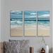 Beachcrest Home™ Symphony of the Sea - 3 Piece Wrapped Canvas Multi-Piece Image Print Set Metal in Blue/Brown/White | 40 H x 60 W x 1.5 D in | Wayfair