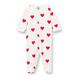 Petit Bateau Baby Mädchen Pyjama zum Schlafen gut, Weiss Marshmallow / Rot Terkuit, 12 Monate