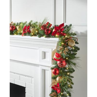 9' Pre-Lit Ribbon Garland by BrylaneHome in Multi