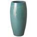 Rosecliff Heights Husby Pacific Blue 33.5" Indoor/Outdoor Ceramic Floor Vase Ceramic in Blue/Green | 33.5 H x 16.5 W x 16.5 D in | Wayfair