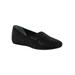 Wide Width Women's Hanuko Flats And Slip Ons by J. Renee in Black Suede (Size 10 1/2 W)