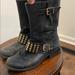 Jessica Simpson Shoes | Jessica Simpson Black Leather Studded Combat Boots | Color: Black | Size: 7.5
