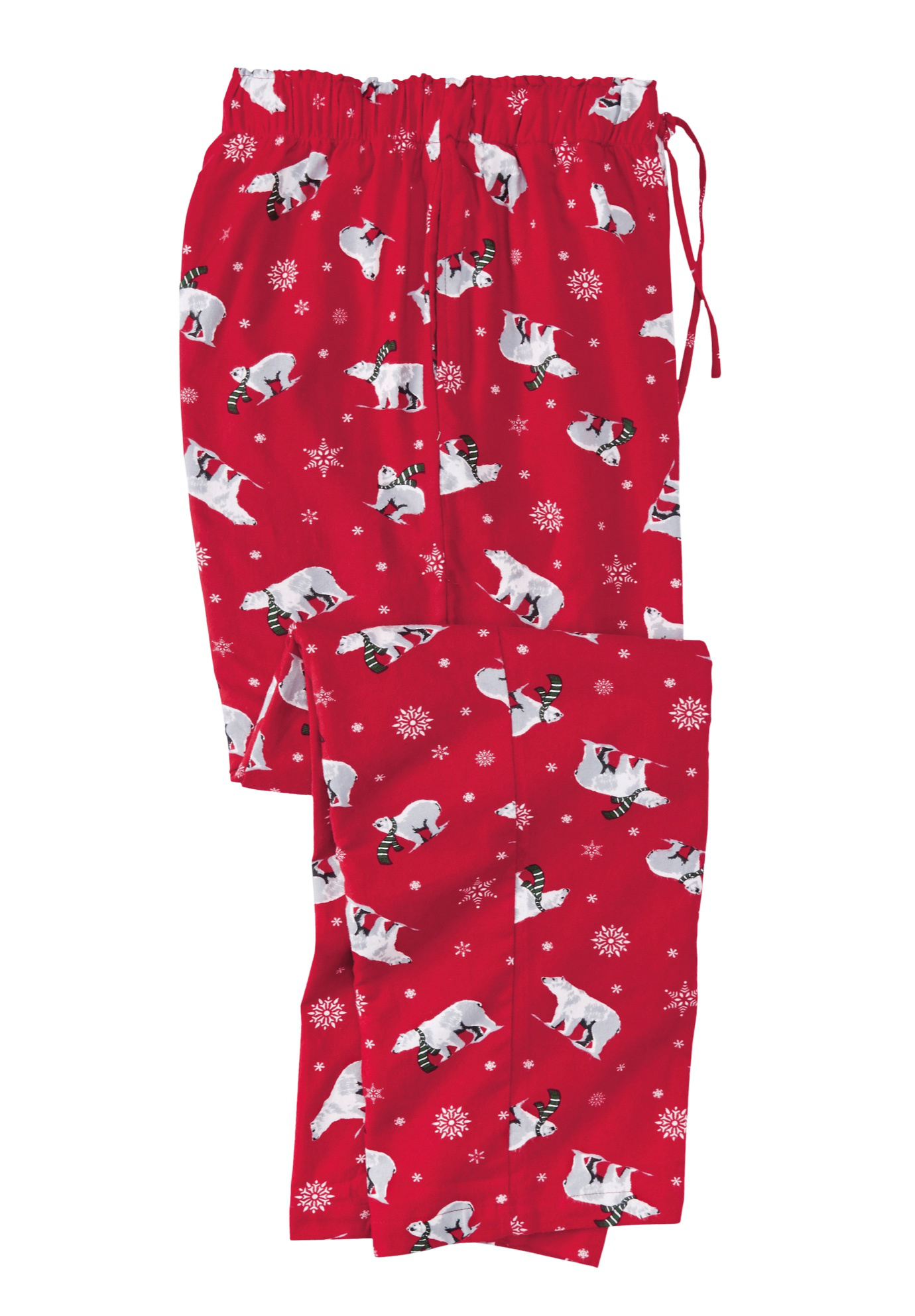 Men’s Big & Tall Novelty Print Flannel Pajama pants by KingSize in Polar Bear (Size 4XL)