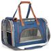 Mr. Peanut's Expandable Airline Approved Pet Carrier Polyester in Gray/Blue/Brown | 11 H x 10.5 W x 18 D in | Wayfair RX-JIO0-EQXQ