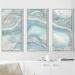 Orren Ellis 'Agate in I' - 3 Piece Floater Frame Print Set on Canvas in Blue | 33.5 H x 52.5 W x 2 D in | Wayfair F33A8782B63B4DE39E3543FD276581F4