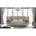 Everly Quinn Tufted Solid Wood & Standard Bed Wood & /Upholstered/Faux leather in Brown | 59 H x 138 W x 83 D in | Wayfair