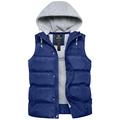 Wantdo Men's Quilted Padding Puffer Gilet Warm Outdoor Vest Body Warmer with Removable Hood Sapphire Blue L
