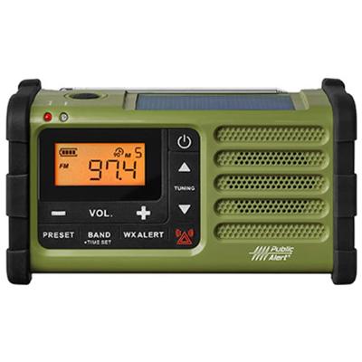 Sangean AM / FM / Weather / Handcrank / Solar / Emergency Alert Radio Green-Black SG-112