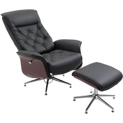 Relaxsessel mit Hocker Fernsehsessel Polstersessel 360° drehbar 145° neigbar mit Retro-Design