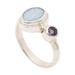 Carrier of Light in Purple,'Opal and Amethyst Sterling Silver Cocktail Ring'