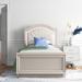 Etta Avenue™ Teen Sienna Panel Bed Upholstered in White | 54 H x 42.5 W x 80.5 D in | Wayfair C7D5A38889CC440D8CE5F7AF35D27234