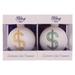 The Holiday Aisle® 2 Count Porcelain White 3 1/4" Ball Ornaments Assortment w/ Rhinestone Bling Dollar Signs White in Green/Yellow | Wayfair