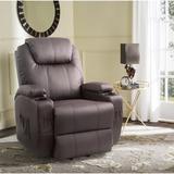Latitude Run® Faux Leather Power Lift Recliner Chair w/ Massage & Heating Functions Faux Leather/Mildew Resistant/Stain Resistant in Brown | Wayfair