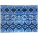 Dakota Fields Baskerville Indoor Door Mat Synthetics in White/Blue | 36" W x 60" L | Wayfair 001953CC826B4151848D432D38B4A0D0