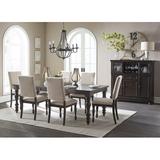 Birch Lane™ Demaria 6 - Person Dining Set Wood/Upholstered in Brown/Gray | 30.25 H in | Wayfair F7C7BA67AB0E4BAEA37D5BBF1588E20D