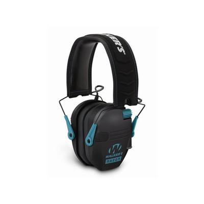 Walkers Razor Series Slim Shooter Folding Electronic Ear Muffs 23 dB NRR Black/Teal GWP-RSEM-TL