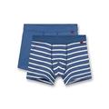 Sanetta Jungen-Shorts (Doppelpack) Blau und Blau Ringel | Hochwertige und nachhaltige Unterhose für Jungen aus Baumwolle. Inhalt: 2er Set Unterwäsche für Jungen 140