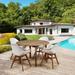 Envelor Amazonia Charlotte Deluxe 5 Piece Outdoor Dining Set Wood in Brown/White | Wayfair EN-IH-AMCH5PC