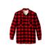 Men's Big & Tall Fleece Sherpa Shirt Jacket by KingSize in Red Buffalo Check (Size L)