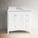 Birch Lane™ Fresno 36" Single Bathroom Vanity Set Quartz Top, Wood in White | 35.25 H x 36 W x 22 D in | Wayfair KBC3836WTQZ