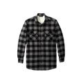 Men's Big & Tall Fleece Sherpa Shirt Jacket by KingSize in Black Buffalo Check (Size 3XL)