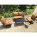 Red Barrel Studio® Adyanna Patio 4 Piece Sofa Seating Group w/ Cushions Metal in Black | Wayfair 694ECC756FAF430B9D2EE196F23DCA72