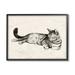 Red Barrel Studio® Sleeping Striped Cat Minimal Relaxed Pet by Grace Popp - Graphic Art Print Wood in Brown | 24 H x 30 W x 1.5 D in | Wayfair
