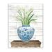 Stupell Industries Fresh White Tulips on Blue Floral Vase by Cindy Jacobs - Graphic Art Print Wood in Brown | 15 H x 10 W x 0.5 D in | Wayfair