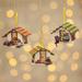 The Holiday Aisle® 3 Piece Andean Houses Hanging Figurine Ornament Set Wood in Brown | 2.2 H x 2.8 W x 2.4 D in | Wayfair