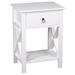 Winston Porter Eliada 1 - Drawer Nightstand in Black Wood in White | 21.65 H x 15.75 W x 11.81 D in | Wayfair 1FE289FED73249098285EA02CC7E6A7E